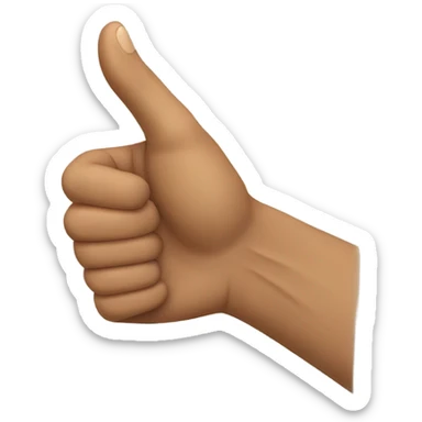 hand flat side view thumb tucked in sticker