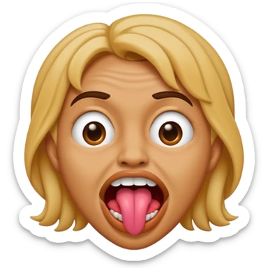 tongue over top teeth and face scrunched sassy sticker