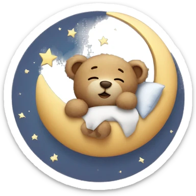 Teddy bear sleeping on the moon sticker