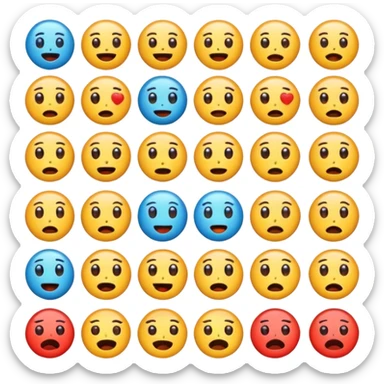 Faça 6 emojis com várias expressões como se estivesse explicando algo  sticker