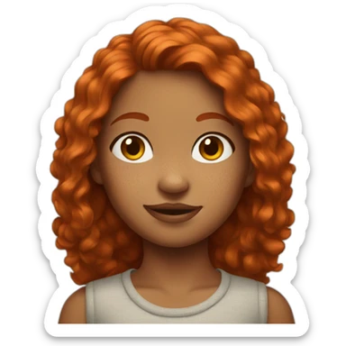 a red-haired girl with freckles sticker