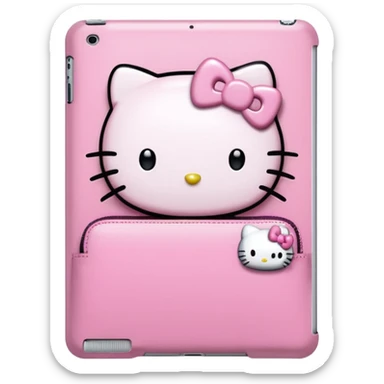 je veux un iPad rose cute avec une coque hello kitty sticker