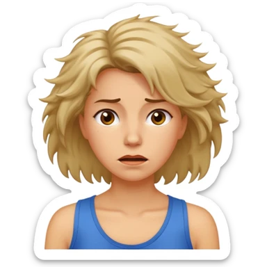 woman feeling very hot, sweating sticker