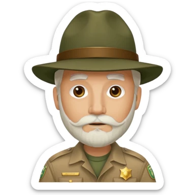 Male Park Ranger with white beard  sticker