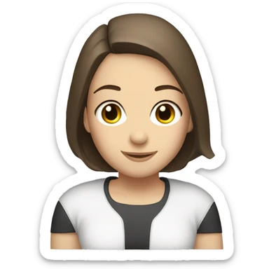 white Subaru XV  with a short haired brunette girl sitting inside  sticker