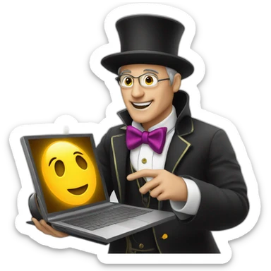 magician at a computer programming sticker