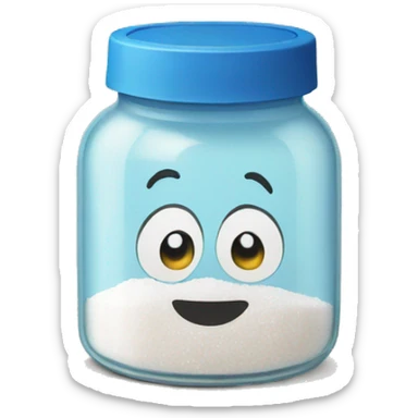 Salt in jars with blue lids sticker