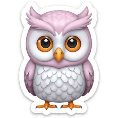 Niedliche, tapsige Cartoon-Eule, mit übergroßer flauschiger Schlafmütze, lieber Gesichtsausdruck, große runde Augen, warme Pastellfarben, weicher Shading-Stil, weißer oder transparenter Hintergrund, im süßen Emoji-Stil, klar umrissene Konturen, ohne Hintergrundobjekte. sticker