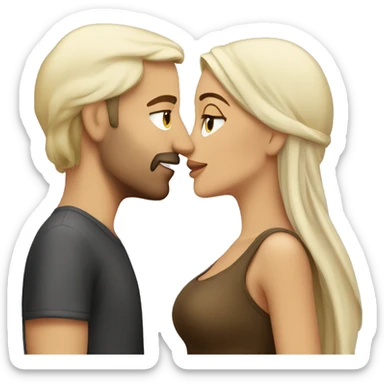 White blonde man kissing arab woman sticker
