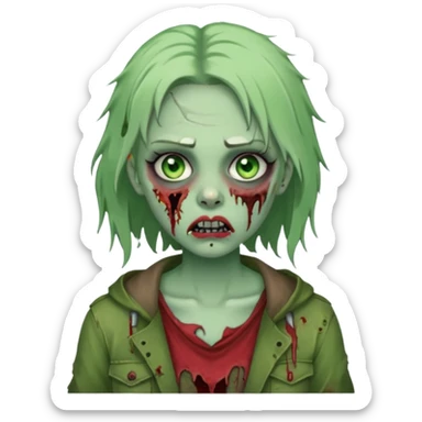 Zombie girl with a septum piercing sticker