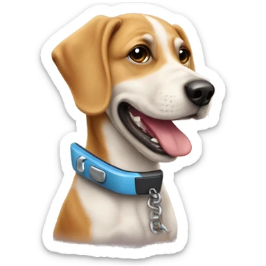 Chien avec un téléphone dans sa bouche sticker