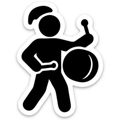 Person with a drum waking people up for sahur meal before dawn sticker