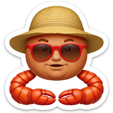 fat British person on holiday with a bright red sunburn all over his body, like a lobster or tomato sticker
