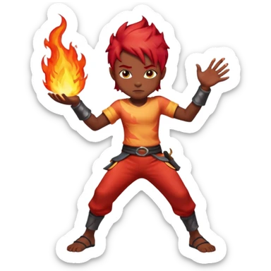 Avatar fire and ash boy sticker