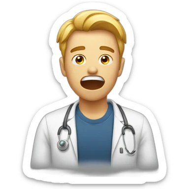 A man who is shocked from exam sticker