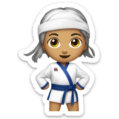 niña taekwondo sticker