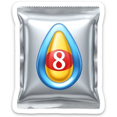 condom with a chrome-metallic pack and 8eight written in the middle sticker
