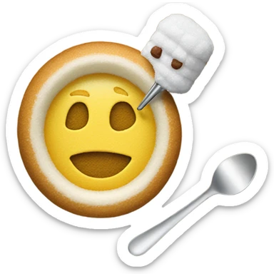 Make emoji with a spoon of suger that all over a table with a lighter sticker