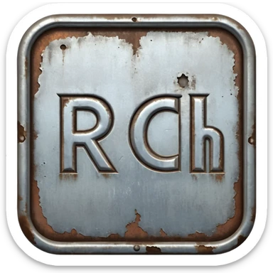 a sign with "RCH" written on it in capital letters sticker