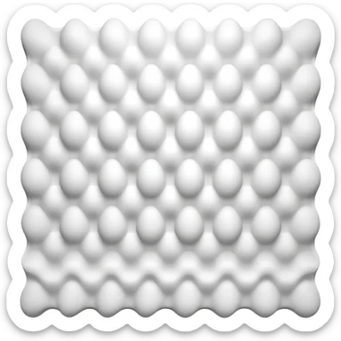 white wavy acoustic foam panel with egg crate pattern sticker