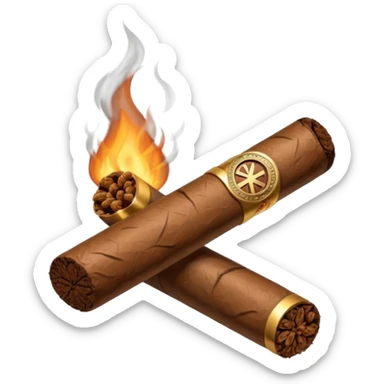 cigar with a prohibition symbol sticker