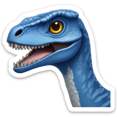 Blue velociraptor  sticker