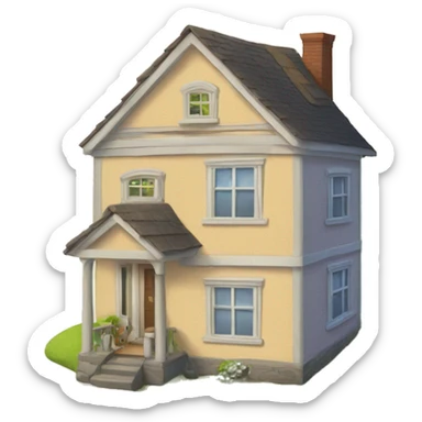 a house with man and woman going inside sticker