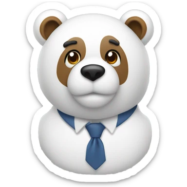 Bär mit Schleife in weiss sticker