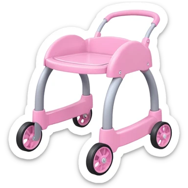 pink baby walker sticker