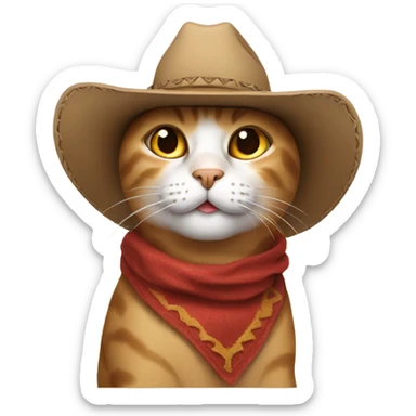 cat with a cowboy hat sticker