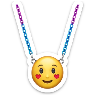 multicolored necklace, 3d emogis sticker