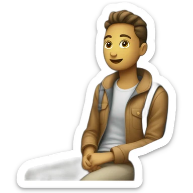 traveler-sitting on a train seat sticker