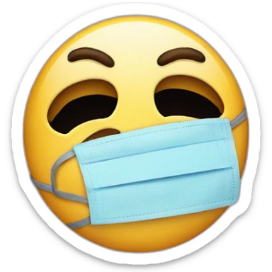A sad emoji quitting off his happy mask face sticker
