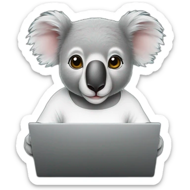 koalas-wearing-square-and-white-tee-working-on-a-black-laptop sticker