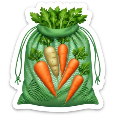 net bag,  mesh storage bag, stored with vegetables sticker