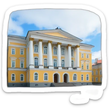 the white building univeristy peter the great polytechnic university saint-petersburg sticker