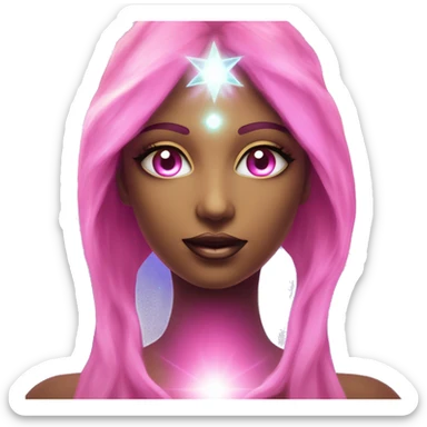 Pleiadian radiant glowing diva woman female third eye pink sticker