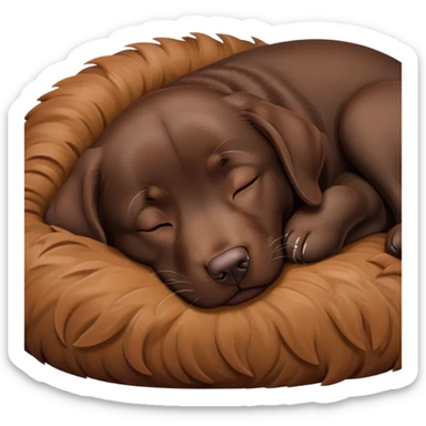 Chocolate Labrador sleep sticker