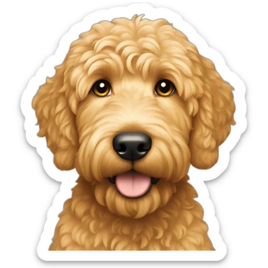 Golden doodle with short hair gold sticker