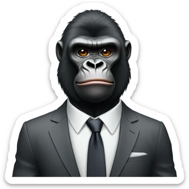 Gorilla either a suit  sticker