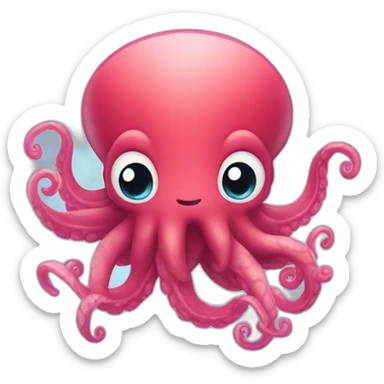Cute  kraken making hearts  sticker