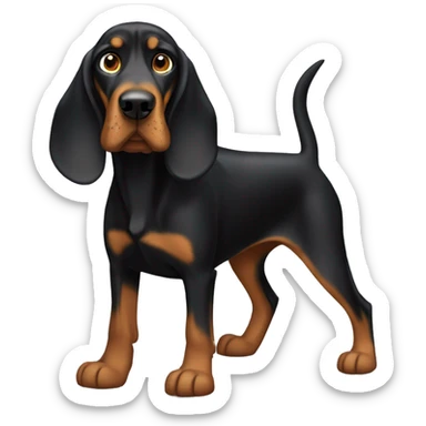 Black and tan coonhound sticker