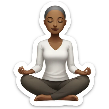 Bald Black woman meditating  sticker