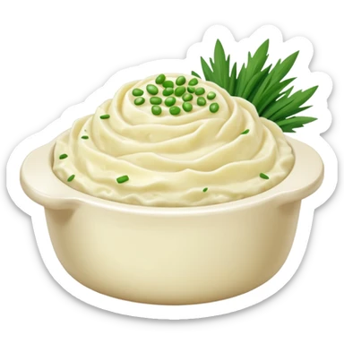Mashed potatoes with chopped chives sticker