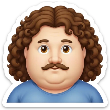 Chubby JD Vance with long curly hair sticker
