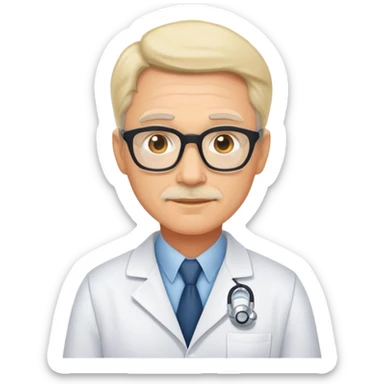 scientist middle age man photorealistic sticker