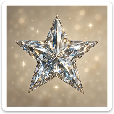 star with a crystal texture, glamorous and stylish sticker