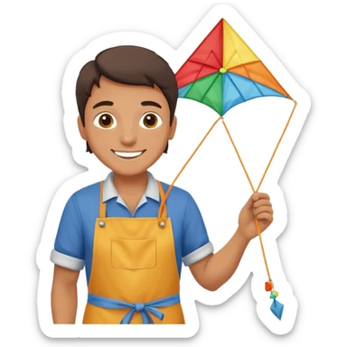 Kite Maker, making a kite pose. sticker