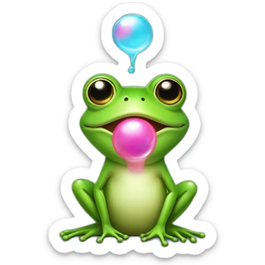 frog making Blow a Bubble with Bubblegum sticker