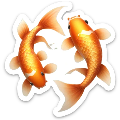 Pisces Two koi fish swimming in circle dreamy realistic sticker